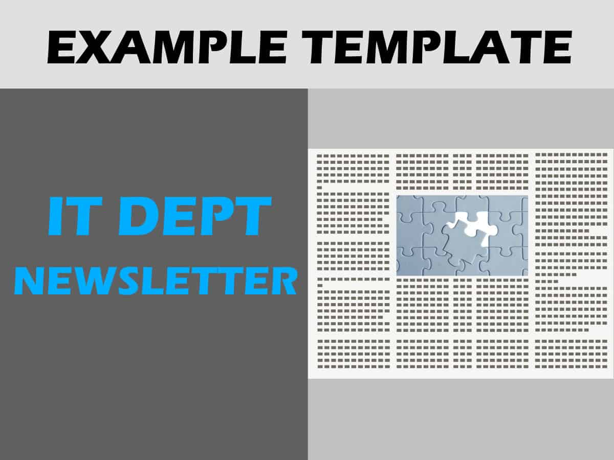 IT department newsletter example